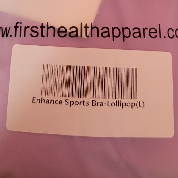 First Health Apparel ENHANCE SPORTS BRA - Lollipop- Size Large - Picture 5 of 6